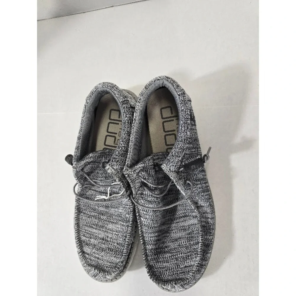 Hey Dude Wally B Sox Mens 11 Grey Excellent Knit Slip On Loafers 111033000